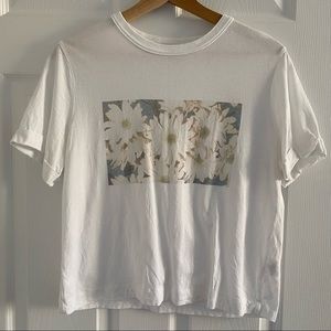 frank and oak white graphic tee size small